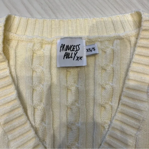 princess polly cropped cable knit sweater vest - Picture 4 of 5
